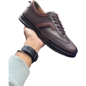 Kahverengi Günlük Rahat Yürüyüş Sneaker Battal Boy Hafif Spor Ayakkabı