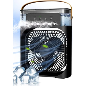 Blic BWFN10 Siyah Buzlu Vantilatör Mini Fan 5 Spreyli Su Püskürtmeli 600 ml Buhar Makinesi Nemlendirici Mini Klima