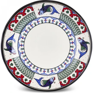 x Ömür Akkor İznik Balık Pasta Tabağı 21 cm