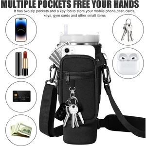 Quencher Pipetli 1.18 Lt Termos Askılı Neopren Koruma Termos Kılıfı Çanta ve Omuz Askısı Aksesuar