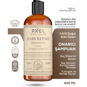 PXEL Saç Onarıcı Şampuan 400 ML | Yıpranmış Zayıf Saçlar | Onarıcı, Besleyici, Vegan Şampuan