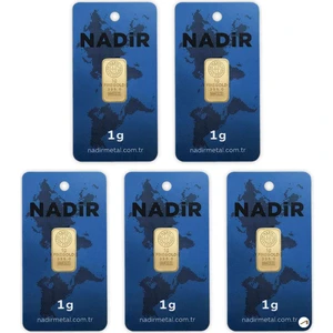 Nadir Gold 5 Adet 1 gr 24 Ayar Nadirgold Gram Altın (Dikdörtgen)