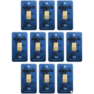 Nadir Gold 10 Adet 1 gr 24 Ayar Nadirgold Gram Altın (Dikdörtgen)