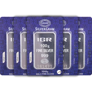Rimagold 5 Adet 100 gr Gümüş Külçe