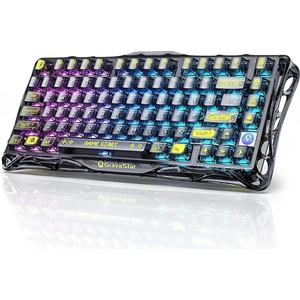 Mercury K1 Lite Rgb Kablosuz Mekanik Gaming Klavye, Ingilizce Q, Transparan Siyah