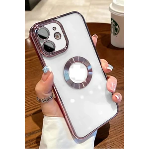 iphone 12 Uyumlu Extra Kamera Korumalı (Kamerası Cam Lensli) Lazer Lüx Kılıf (Logo Gösteren)