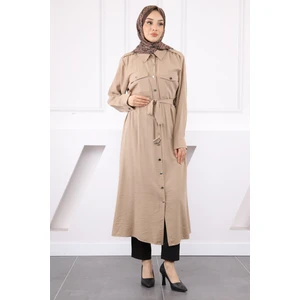 Vizon Bel Kemerli Gömlek Elbise