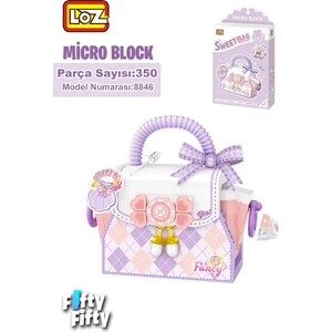 Loz Micro Block Sweet Bag Serisi  Mor Çanta 350 Parça Oyuncak Yapım Seti FFLZ-8846