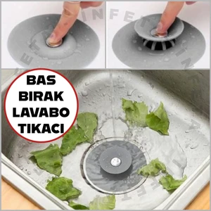 Bas Çek Plastik Slikon Lavabo ve Küvet Gider Tıkacı, Lavabo Süzgeci Gider Tıpası