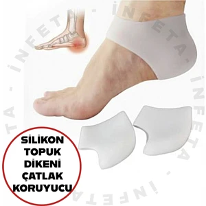Silikon Topuk Gömleği Dikeni Çatlak Koruyucu Bandaj Ortopedik Ayak Destek Çorabı