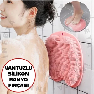 Vantuzlu Silikon Banyo Fırçası Ayak Masaj Pedi Sırt Kesesi Vücut Yıkama Lifi