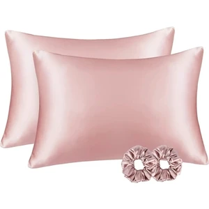 %100 Saten 50X70 cm 2 Adet Saten Yastık Kılıfı ve 2 Adet Toka Siyah Renk