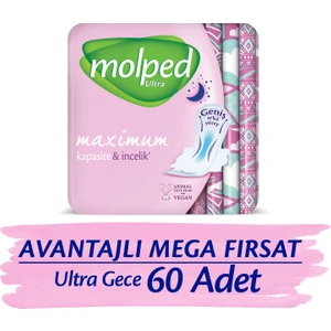 Ultra Hijyenik Ped Gece Avantajlı Mega Paket 60 Adet