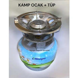 Küçük  Piknik Tüp Başlık Set 2kg Dolu tüp gaz krom kamp ocak Milangaz küçük tüp