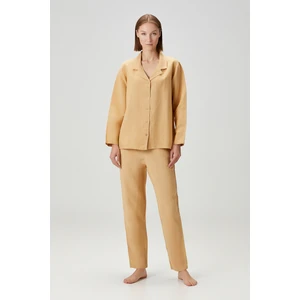 Lino Keten Pantolon Kum Beji