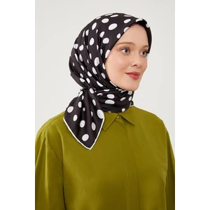 Five Scarf Siyah Puantiye Desen Twill Digital Eşarp