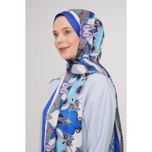 Five Scarf Saks Etnik Çini Desen Vual İpek Şal