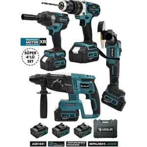 Profesyonel 21V Akülü Kırıcı Delici Hilti Taşlama Matkap Somun Sökme 4'lü Set
