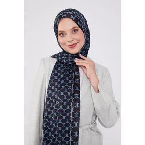 Five Scarf Siyah-Mavi Çift Renkli Brand Şal