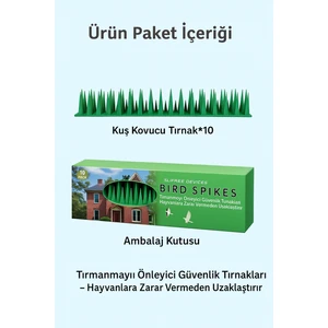 Balkon ve Bahçelerde Kuş Sorununa Çözüm Tüneme Engelleyici Plastik Diken Yeşil