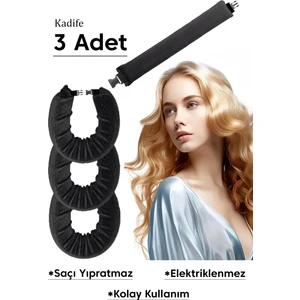 Deko Dekor Gül Kurusu Kadife Saç Şekillendirici Kadife Saç Sosisi ve Kadife Saç Bigudi Isısız Saç Şekillendirme