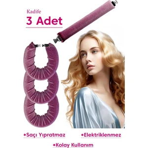 Deko Dekor Gül Kurusu Kadife Saç Şekillendirici Kadife Saç Sosisi ve Kadife Saç Bigudi Isısız Saç Şekillendirme