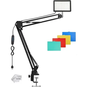 19CM 13 Watt 120 LED Fotograf ve Video Işığı ve Kelepçeli Masa Kıskaç Kolu Vlog Ürün Youtube Canlı Yayın Vb