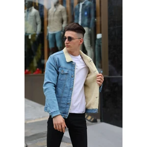 Erkek Içi Kürklü Denim Kot Ceket