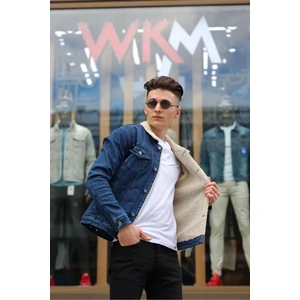 Erkek Içi Kürklü Denim Kot Ceket
