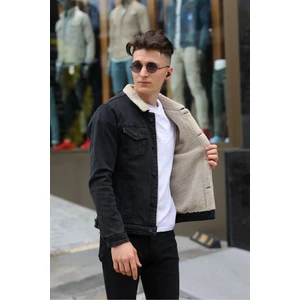 Erkek Içi Kürklü Denim Kot Ceket