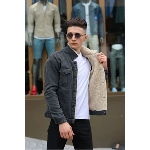 Erkek Içi Kürklü Denim Kot Ceket