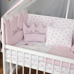 Ahşap Nakışlı Anne Yanı Cibinlikli Ayarlanabilir Sallanabilir Bebek Beşiği