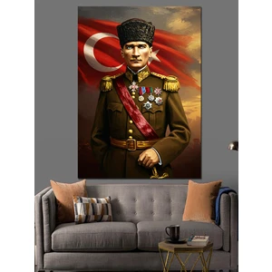 Mustafa Kemal Atatürk Dekoratif Kanvas - Mdf Ahşap Tablo