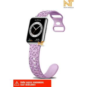 Huawei Watch Fit 2 Uyumlu Leopar Desenli Silikon Kordon