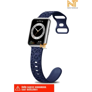 Huawei Watch Fit 2 Uyumlu Leopar Desenli Silikon Kordon