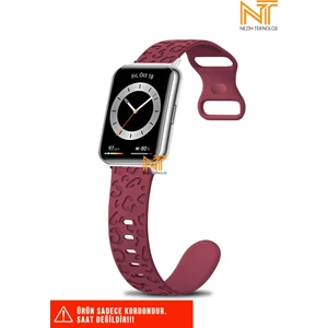 Huawei Watch Fit 2 Uyumlu Leopar Desenli Silikon Kordon