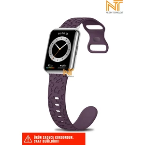 Huawei Watch Fit 2 Uyumlu Leopar Desenli Silikon Kordon