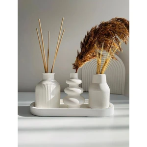 Dekoratif Minimalist 3'lü Vazo & Sunum Tabağı
