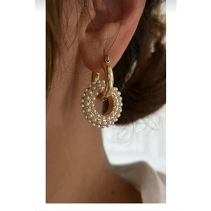 Aura Aksesuar İnci Detay Halka Küpe