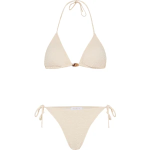 Krinkıl Ekru Üçgen Bikini Takım