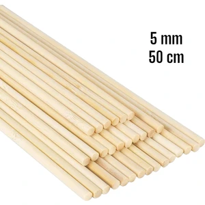 Değerli Hobi Ahşap Bambu Çubuklar 50 cm 5 mm 40 Adet Doğal Malzeme ile Tasarlandı