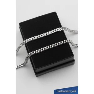 316L Çelik Paslanmaz Gümüş Erkek Bileklik (2 Adet)