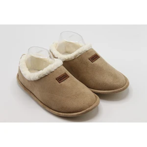 Hatmer Home Bej Renk, Içi Peluş, Sessiz ve Kaydırmaz Tabanlı Ev Ayakkabısı, Panduf