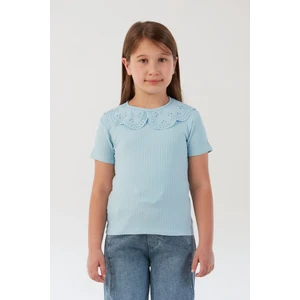 Bebe Yaka Fitilli Kız Çocuk Tişört