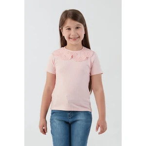 Bebe Yaka Fitilli Kız Çocuk Tişört