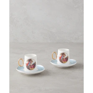 Selene Porselen 4 Parça 2 Kişilik Kahve Fincan Takımı 80 ml Mavi