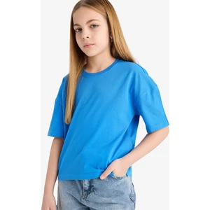 Kız Çocuk Relax Fit Bisiklet Yaka Basic Düz Kısa Kollu Tişört Z5095A625SM