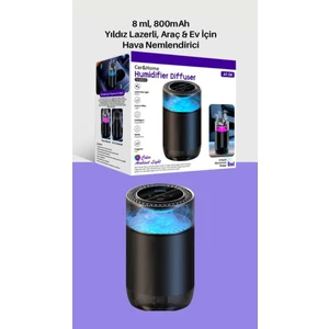 Hava Nemlendirici Yeni Nesil Smart Kokulu 8 ml | Lazer Yıldız Tavan Efektli Oto Araç Koku Difüzör