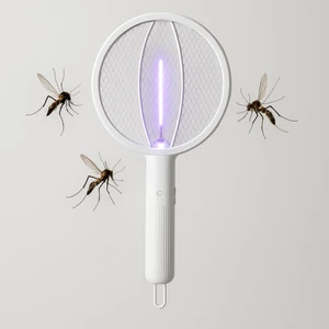 Katlanabilir Şarjlı 12000MAH 300V 5 Katmanlı Uv Işıklı Elektrikli Sivrisinek Öldürücü Raket Sinek Öldürücü Sineksavar