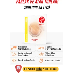 Pitbull Strings Mutant Seri Kararmaya Karşı Dayanıklı Coated Klasik Gitar Teli + Pena Mcg